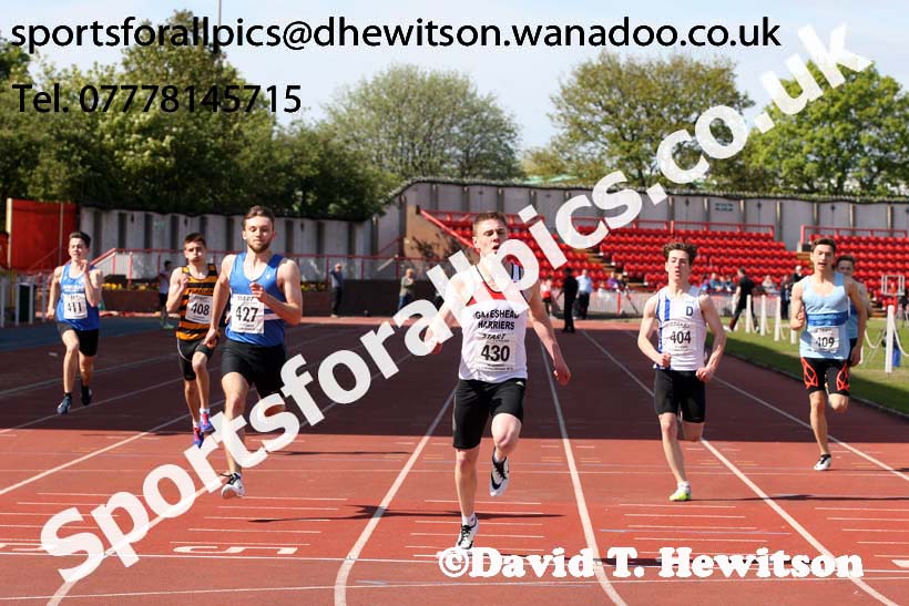 Mens under-17s 200 metres, North Eastern Track and Field Champs, Gateshead Stadium. Photo: David T. Hewitson/Sports for All Pics
